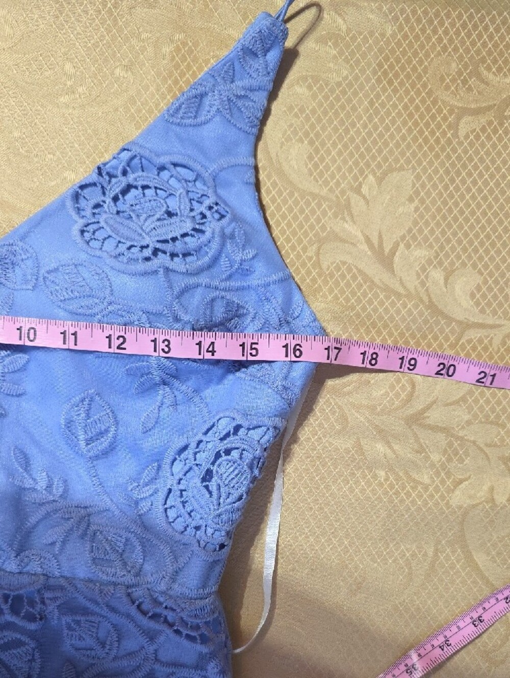 Premier Light Blue Lace Slip Midi Dress Size 8 - Picture 11 of 15
